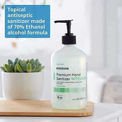 McKesson Hand Sanitizer with Aloe, 18 oz Pump Bottle [Pack of 3] - 70% Ethyl Alcohol, Spring Water Scent, No-Rinse Sanitizing Gel with Vitamin E and Moisturizers, Medical-Grade - Image 3