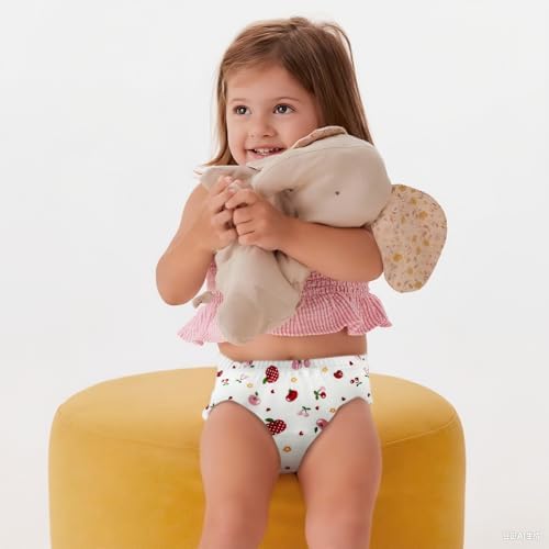 Side profile of the reusable leakproof children's potty underwear showing the secure leg openings.