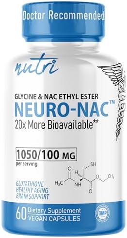 Nutri Neuro NACET vegan capsules display showcasing dietary supplement nutritional panel facts