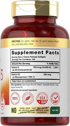 Carlyle Vitamin K2 D3 300 softgels label details