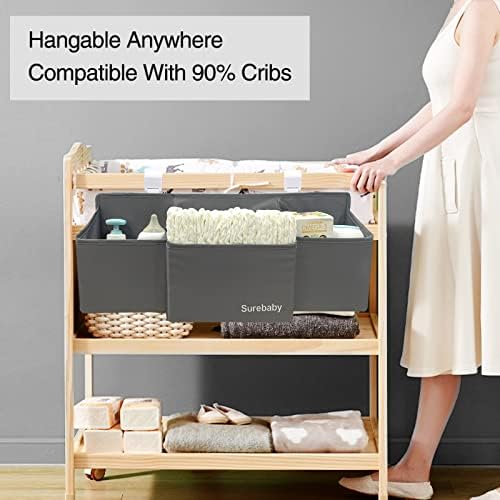 Surebaby waterproof diaper organizer filled with baby products