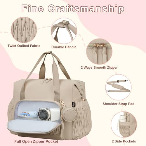 Bagsmart Yorige diaper bag showing stroller straps attached