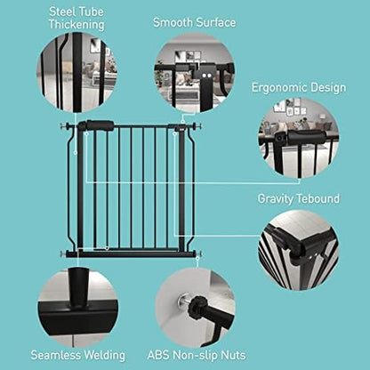WAOWAO pressure mounted child safety gate showcasing the double locking handle mechanism.