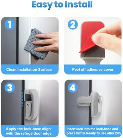 2 pack set of grey child safety fridge locks