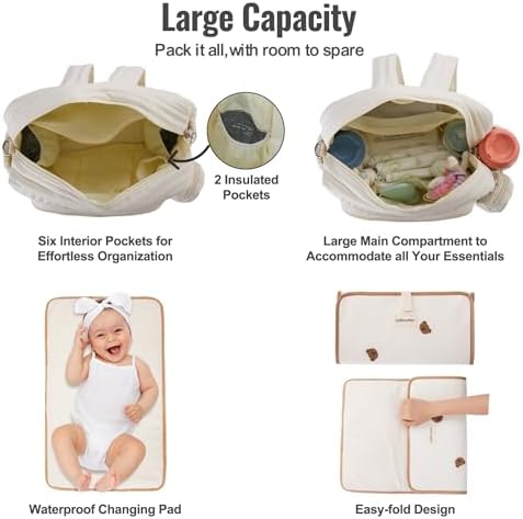 GOBABYMART Diaper Bag Backpack featuring the matching pacifier case accessory