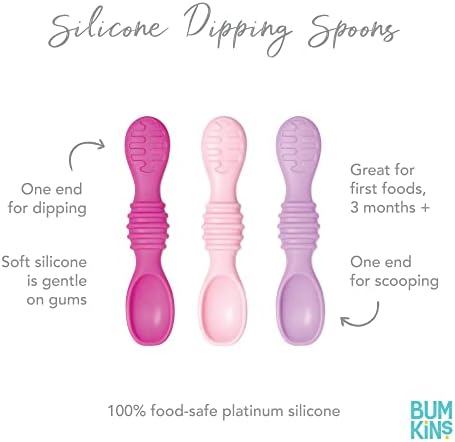 Bumkins platinum silicone dipping spoons set packaging view for authentic USA imported product