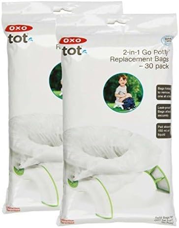 Package of 60 disposable absorbent potty liners for toddlers
