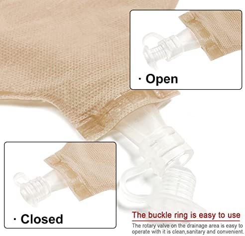 Detailed view of the integrated bottom drainage tap on the Carbou one piece stoma care system.