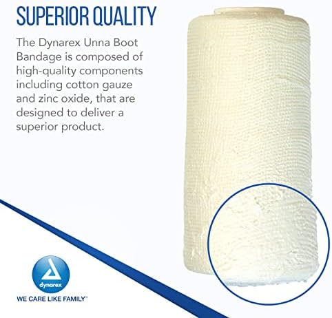 Pack of twelve Dynarex flexible compression wraps arranged in their medical shipping carton.
