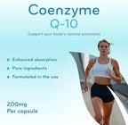 Clear Formulas Quick Absorption CoQ10 200mg dietary supplement bottle side view