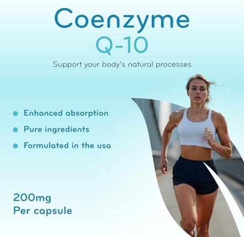 Clear Formulas Quick Absorption CoQ10 200mg dietary supplement bottle side view