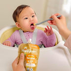 Happy Baby organic nut butter infant puree selection for early childhood allergen food introduction