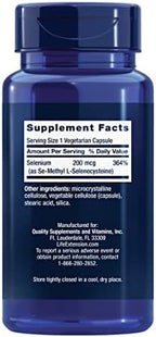 Life Extension Se-Methyl L-Selenocysteine supplement facts label