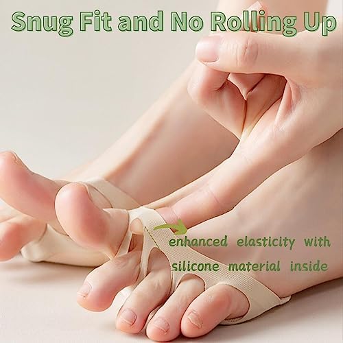 No-show toe socks for high heels with breathable cotton fabric.