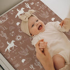 ZoUbqchY terracotta brown baby changing table cover side angle
