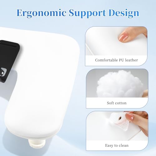 Professional nail tech using Lionvison arm rest and phone holder for DIY nail art