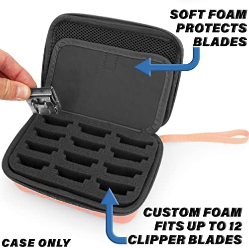 Professional hair cutting gear protection system showing twelve custom slot layout dimensions.