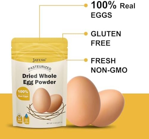 Gluten-free and Non-GMO dried egg powder for baking and cooking.