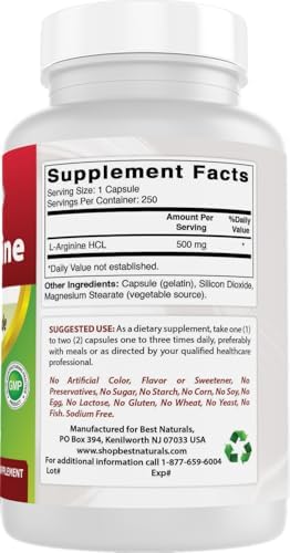 Authentic Best Naturals L-Arginine USA imported bottle