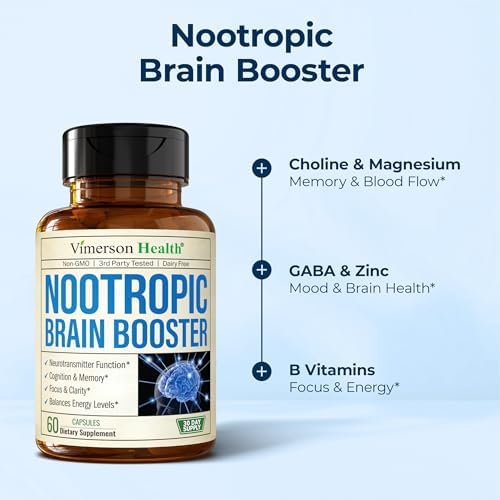 Vimerson Health Nootropics Brain Support Supplement nutritional facts panel