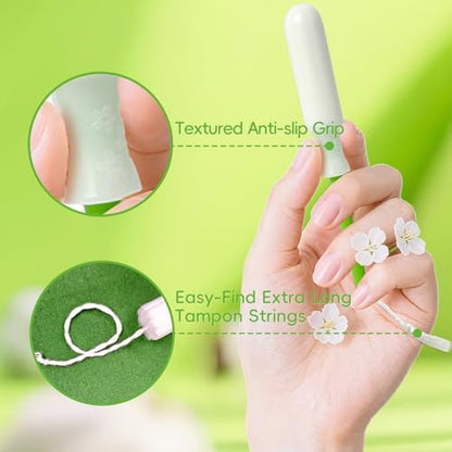 Tellove hypoallergenic organic cotton core tampons for sensitive skin relief.