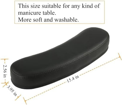 Black PU leather hand rest for nail art salon use
