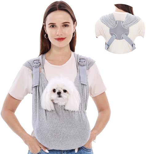 Adjustable puppy chest bag with dual shoulder straps for back pain relief.