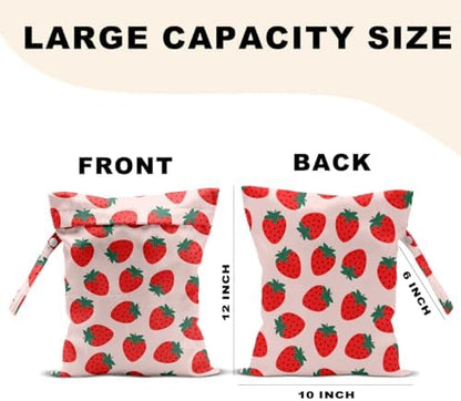 CQM strawberry travel laundry bag with snap handle