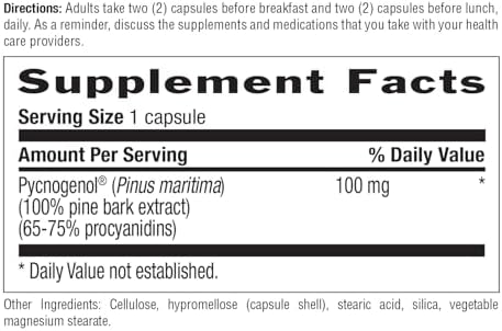Country Life Pycnogenol 30 capsules bottle cap and safety seal