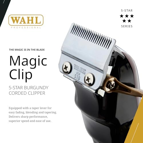 Wahl 5 Star Magic Clip hair clipper showing side variable taper lever for precise fading.