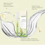 A detailed display of the key botanical ingredients including mullein leaf, thyme, and peppermint oils.