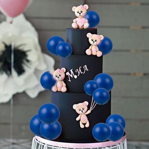 Package of 30 royal blue ball cake decorations