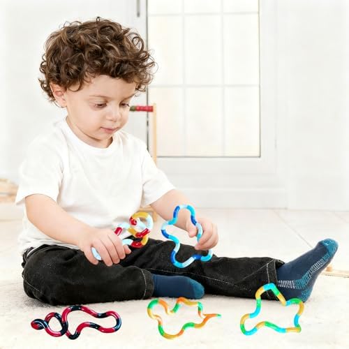 Tactile sensory fidget toys showcasing connectable design