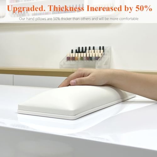 Side view of manicure hand pillow stand with ergonomic design