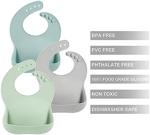 Water droplets rinsing off the waterproof stain resistant surface of a PandaEar silicone bib