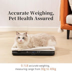 YauYik electronic pet weighing scale packaging showing included AAA batteries.