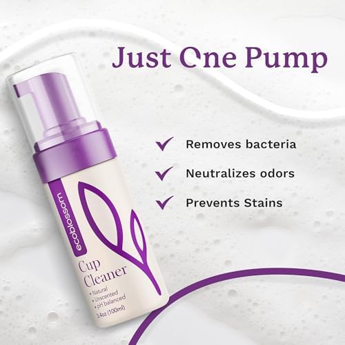 EcoBlossom organic ingredient period cup wash for sensitive skin.