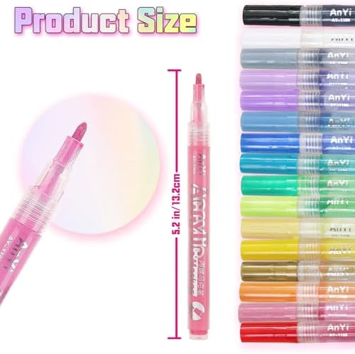 Close up of Colayerist 16 Colors Nail Art Pens fine tips