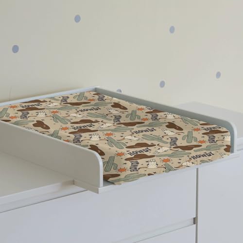 Tewrnvioc western rodeo design changing table pad cover angled shot