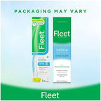 Close up of Fleet Enema packaging showing saline laxative ingredients and warnings