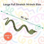 Soft rubber rainforest toy snakes displaying detailed scale patterns and hissing tongues.