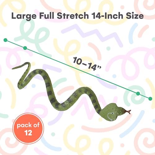 Soft rubber rainforest toy snakes displaying detailed scale patterns and hissing tongues.