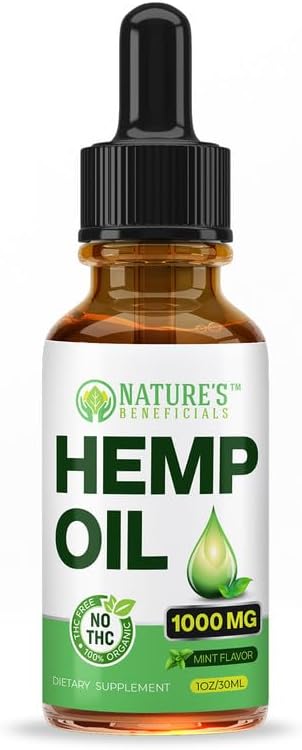 Natures Beneficials hemp oil dropper bottle for sleep support