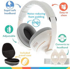 Close up of adjustable headband on Nuby baby earmuffs