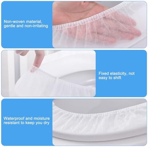 Zeckzoin travel toilet seat protector demonstration illustrating the waterproof barrier feature.