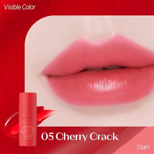 Long lasting hydrogel lip tattoo swatch demonstrating the vibrant red cherry crack shade.