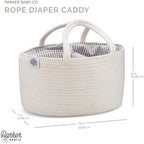 Parker Baby Co. cotton rope organizer with baby essentials inside