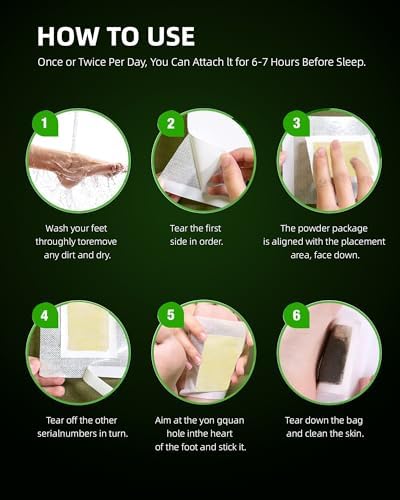 Detailed view of the 100 adhesive sheets and herbal pads included in the kit.