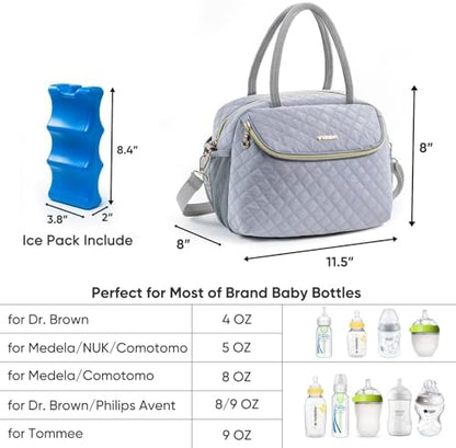 Breastmilk cooler travel bag with integrated wet wipe dispensers