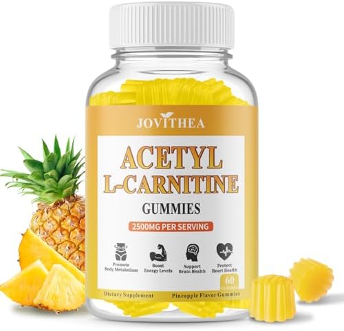 Side view of Jovithea ALCAR supplement packaging detailing sugar free pineapple flavor ingredients.